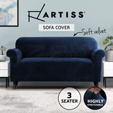 Artiss Sofa Cover Couch Covers 3 Seater Velvet Sapphire